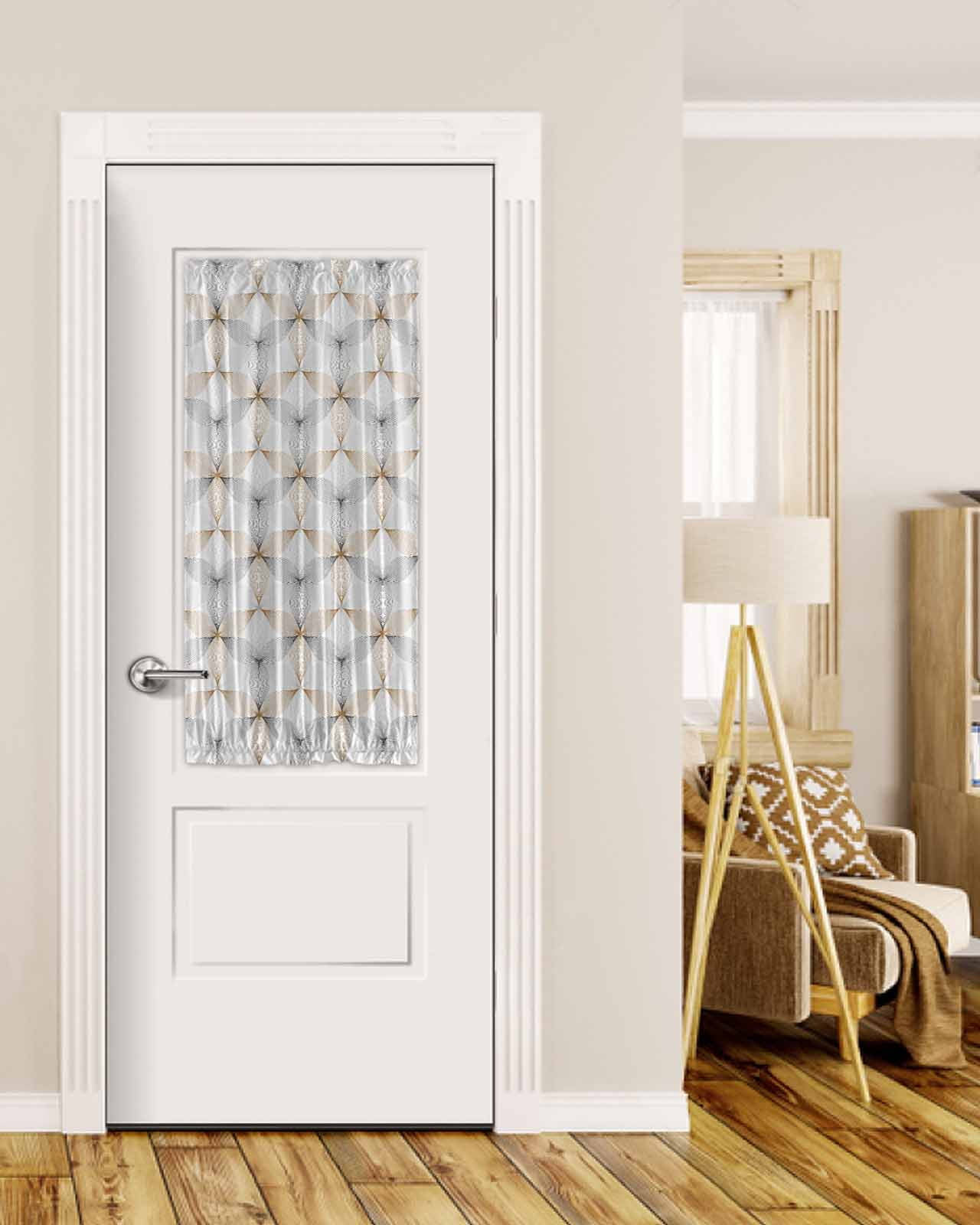 Brown Grey Door Curtains for Doorway Privacy, Blackout French Door