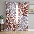 thumbnail image 1 of Brown Grey Floral Sheer Curtains 96 Inch Length 2 Panels Set, Vintage Abstract Art Farmhouse Voile Window Treatment Semi Sheer Long Curtains Drapes for Bedroom/Living Room/Kitchen 52"x96"x2, 1 of 8