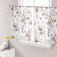 thumbnail image 1 of Brown Grey Floral Spring Semi Sheer Curtains 45 Inch Length 2 Panels Set, Watercolor Botanical Butterfly Sheer Kitchen Curtain Privacy Voile Window Curtain for Living Room Bedroom Rod Pocket Drapes, 1 of 7