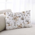 thumbnail image 1 of Brown Grey Floral Spring Throw Pillow Cover, Pillowcase Protectors with Zipper, Breathable Decorative Lumbar Pillow Case Cover, Watercolor Botanical Butterfly Pillow Shams for Couch Sofa 16x24Inch, 1 of 8