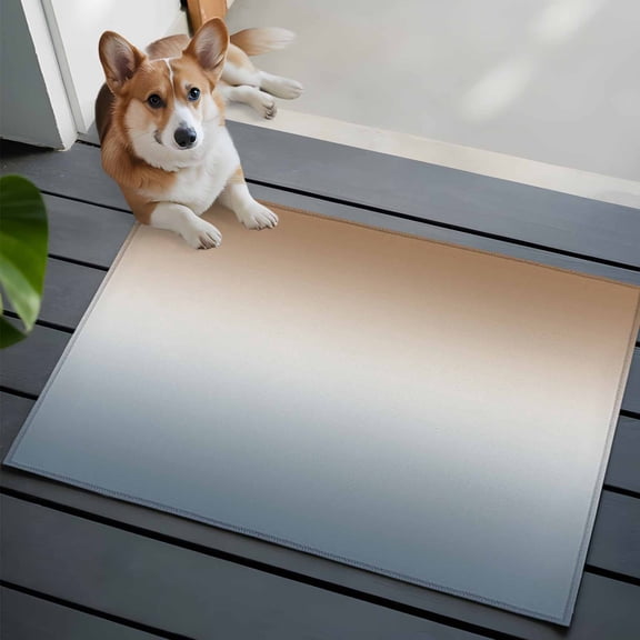 Brown Grey Front Door Rugs 2x3 ft Gradient Small Rug for Entryway Non Slip Washable Bathroom Door Mat Absorbent Floor Mat for Indoor Entrance