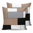 thumbnail image 1 of Brown Grey Geometric 20x20 Pillow Covers Set of 2, Modern Black White Abstract Art Throw Pillow Covers Decorative Couch Cushion Case, Microfiber Square Pillowcases for Bedroom Car Living Room, 1 of 7