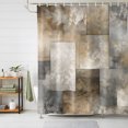 thumbnail image 1 of Brown Grey Geometric Shower Curtains for Bathroom, Abstract Ombre Modern Retro Art Waterproof Fabric Shower Curtain, Decorative Bathroom Curtain for Bathtub, 36"x72", No Hooks Included, 1 of 9