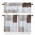 thumbnail image 1 of Brown Grey Kitchen Curtains and Valances Set, Graffiti Art Abstract Color Block Oil Paint Modern Rod Pocket Window Valance Window Curtain Panels for Living Room Bedroom Laundry, 27.5x24in, 3 Pieces, 1 of 7