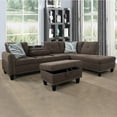 thumbnail image 1 of Brown Grey Linen 3-Piece Sofa Set Living Room Sofa, 1 of 5