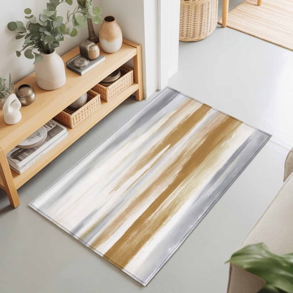 Brown Grey Mottled Texture Rectangle Rug 2'x3' Gradient Abstract Art Washable Area Rugs for Living Room Bedroom Entryway Non Slip Entrance Door Mat Indoor Floor Carpet
