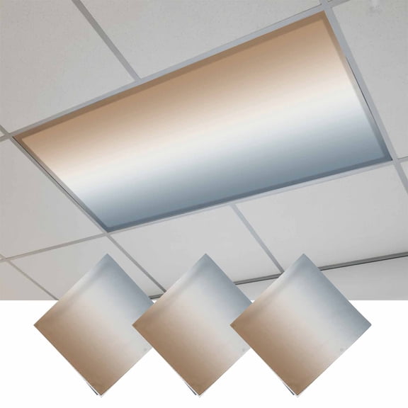 Brown Grey Ombre Magnetic Fluorescent Light Covers for Ceiling Lights 2x4 Feet, Modern Abstract Art Aesthetics Office Classroom Kitchen Drop Ceiling Light Covers Lighting Filters Shade Panel 3 Packs
