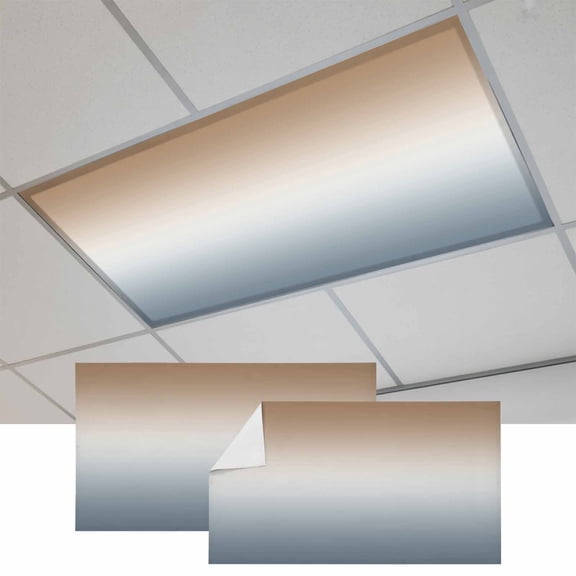 Brown Grey Ombre Magnetic Fluorescent Light Covers for Ceiling Lights 2x4 Feet, Modern Abstract Art Aesthetics Office Classroom Kitchen Drop Ceiling Light Covers Lighting Filters Shade Panel 2 Packs