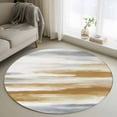 thumbnail image 1 of Brown Grey Ombre Round Rugs 3.3ft, Abstract Art Oil Painting Modern Non Slip Washable Rug Runner, Low Pile Indoor Floor Carpet Mat Bathroom Rugs for Living Room, Bedroom, Kids Room, 1 of 9