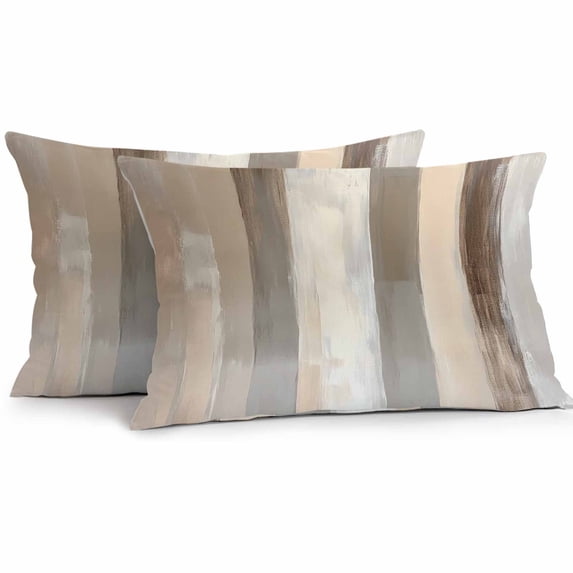 Brown Grey Outdoor Pillow Covers Pack of 2 Abstract Neutral Textured Modern Minimalist Waterproof Throw Pillow Covers Decorative Cushion Cases for Patio Garden Tent Balcony Couch 20x12 inch