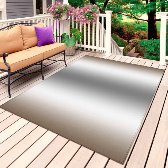 Brown Grey Outdoor Rug 5x8 Ft, Non Slip Washable Area Rug, Gray Farmhouse Modern Rustic Patio Rugs Carpet Runner, Large Floor Mat for Indoor/Outdoor Deck Porch Camping