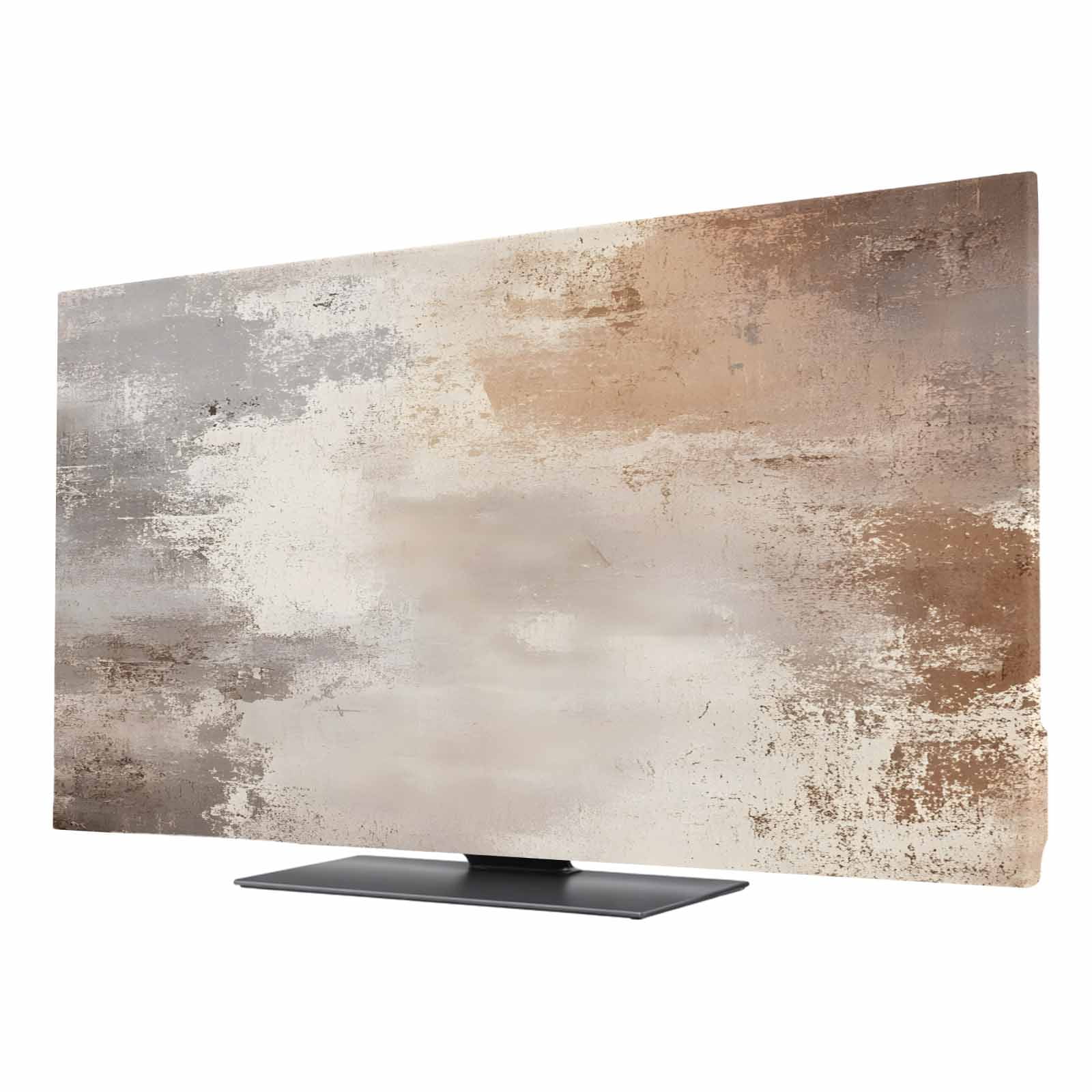 Brown Grey Retro Oil Paint TV Dust Cover 43 Inch, Watercolor Gradient ...