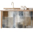 thumbnail image 1 of Brown Grey Sink Skirt for Bathroom, Self-Adhesive Under Sink Curtain, Geometric Modern Abstract Oil Painting Hide Pipes & Storage Fabric Cabinet Skirt Cover for Kitchen Laundry 32"x55", 1 of 8