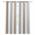 Brown Grey Striped Blackout Curtains for Bedroom Living Room Darkening ...