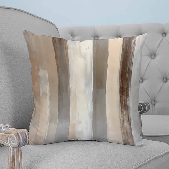 Brown Grey Throw Pillow Covers, Soft Pillowcases with Invisible Zipper, Abstract Neutral Textured Modern Minimalist Decorative Square Pillow Cushion Covers for Living Room Couch Sofa Bed 16x16 Inches