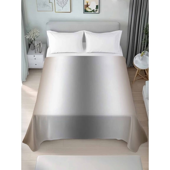 Brown Grey Twim Size Flat Sheet, Wrinkleproof & Fadeproof Cooling Flat Bed Sheet Only, Gray Farmhouse Modern Rustic Breathable Soft Bedding Top Sheets 66 x 96 Inches