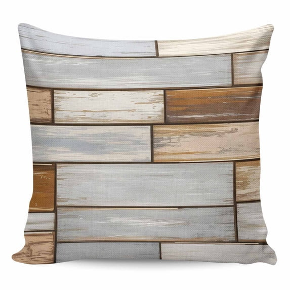 Brown Grey Vintage Pillow Covers 26x26 Inch Decorative Throw Pillow Cover, Retro Farmhouse Elegant Pastoral Sofa Pillowcases Accent Cushion Case Home Decor Bedroom Living Room