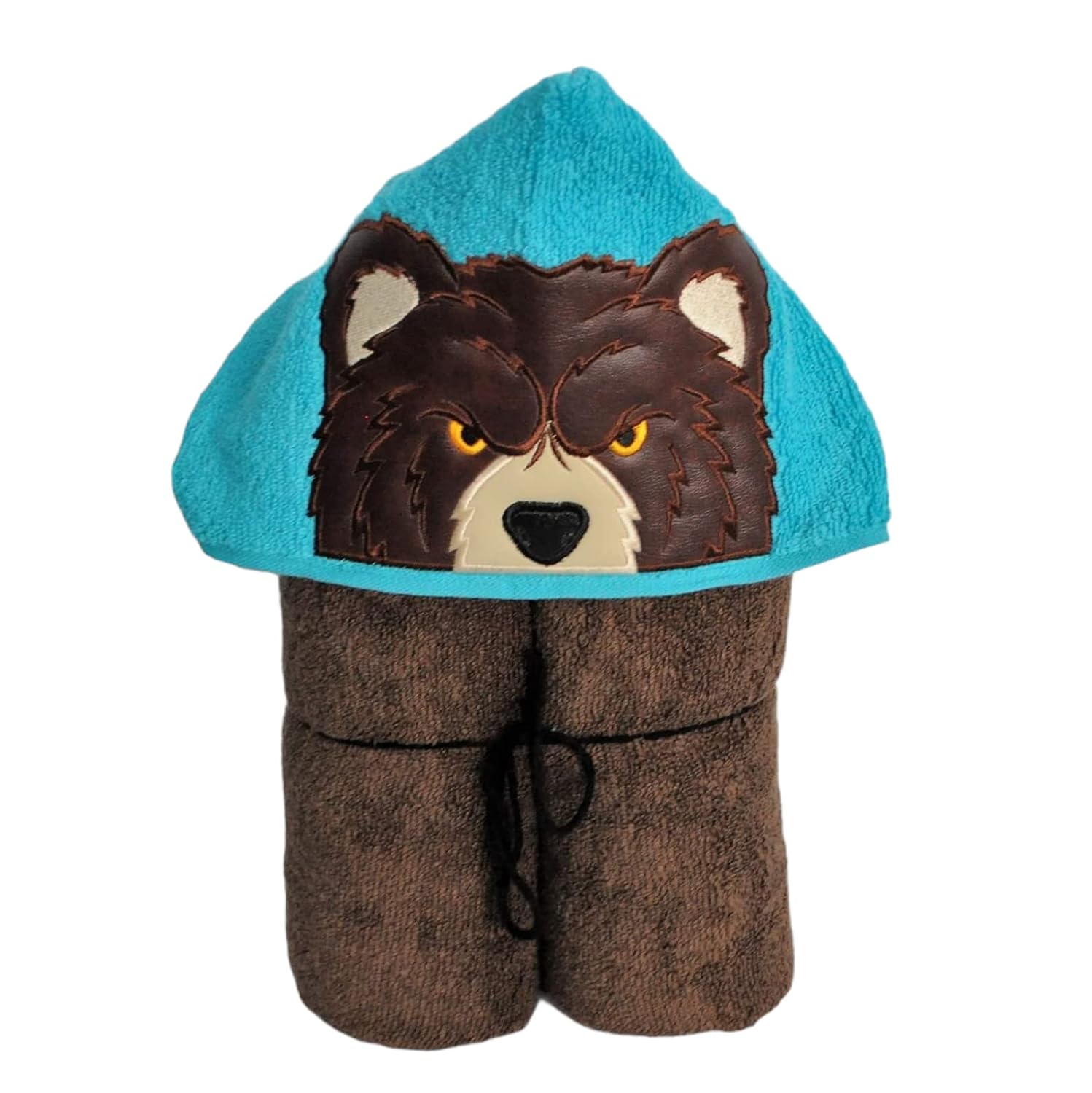 Brown Grizzly Bear Hooded Bath Towel For Baby Child And Teens