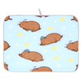thumbnail image 1 of Brown Groundhog Pattern Drying Dish Mat Quick Drying Absorbent Soft Durable for Kitchen 18" x 24", 1 of 10