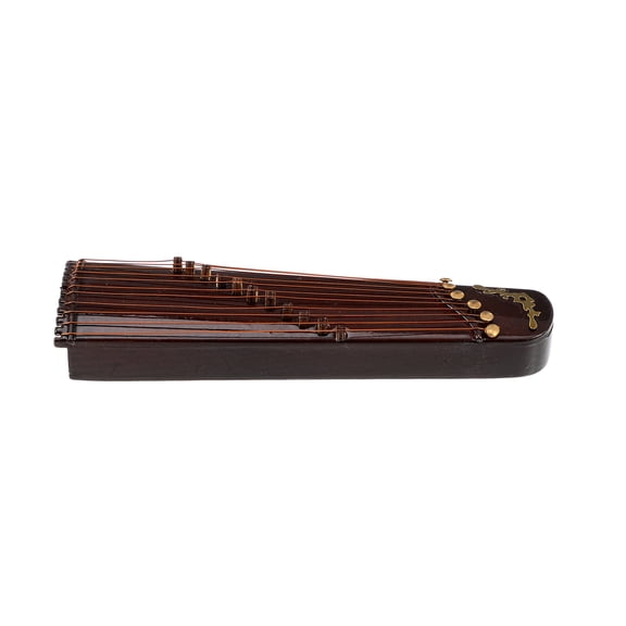 Milisten Brown Wooden Guzheng Decorative Model for Home and Office Desk Ornament, Elegant Asian Musical Instrument