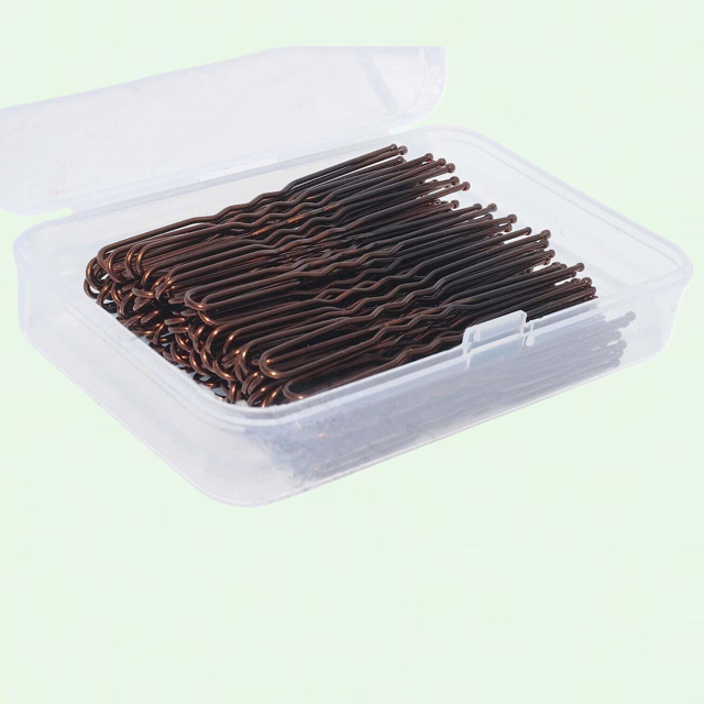 Gem Imports Brown Hair Grips – 200 Pack, 4.5cm Kirby Clips, Bobby Pins For All Hair