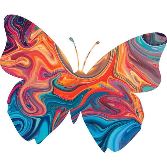 Brown Hairstreak Butterfly Wall Decal Watercolor Decor Design - 17" x 20" Vinyl Adhesive Home Wall Colorful Winged Moth Insect Decoration Bedroom Nursery Living Room Removable Sticker