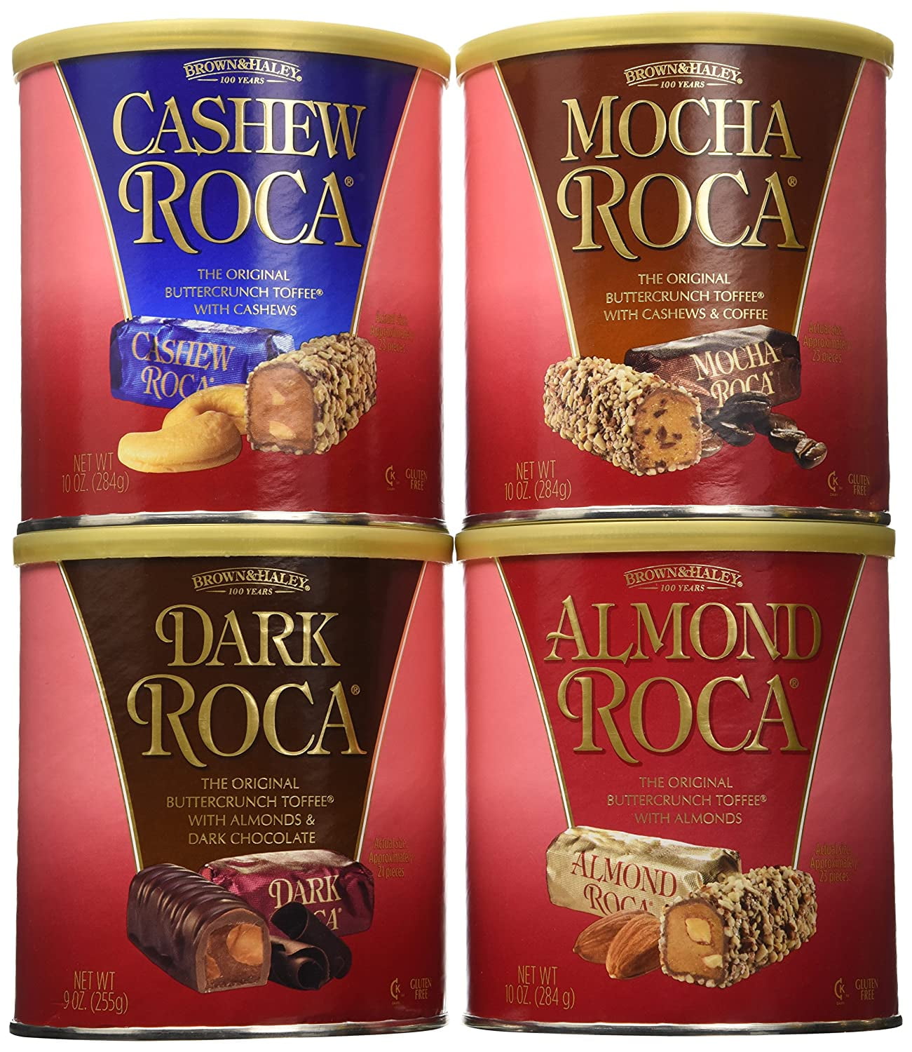 Brown & Haley Variety Pack Dark Chocolate ROCA, Almond ROCA, Cashew