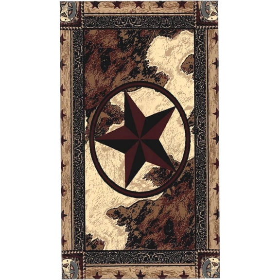 Brown Hand Towels for Bathroom,Set of 2,Western Texas Star Vintage Style Stars On Wood Panel Print Rustic,Soft Absorbent Small Bath Towel Kitchen Dish Guest Towel Home Decor 15.7"x27.5"