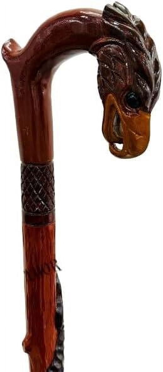 Brown Hawk Head Walking Stick Hiking Walking Falcon Stick Cane Handmade ...