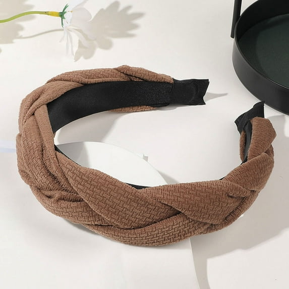 Brown Headband for Women Flannel Twist Headband Knotted Headband Hair Accessories Face Wash Headband