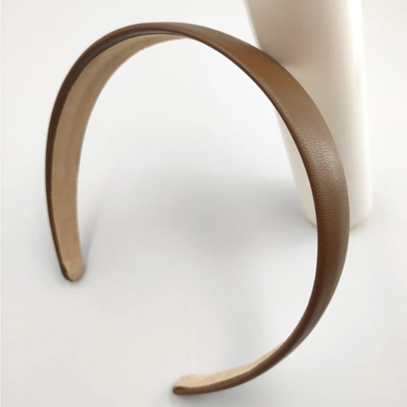 Brown Headbands for Women Girls 1 Inch PU Leather Headband Wide Fashion Hairband Cute Womens Headbands Non Slip Christmas Halloween DIY Brown Hair Accessories for Women Girls