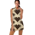 thumbnail image 1 of Brown Heart Pattern paper Sports Dresses Women Tennis Dress Outdoor Badminton Golf Quick-Drying And Breathable Sports Dress, 1 of 4