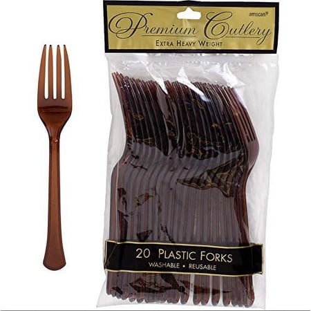 Brown Heavy Weight Forks Pack of 20