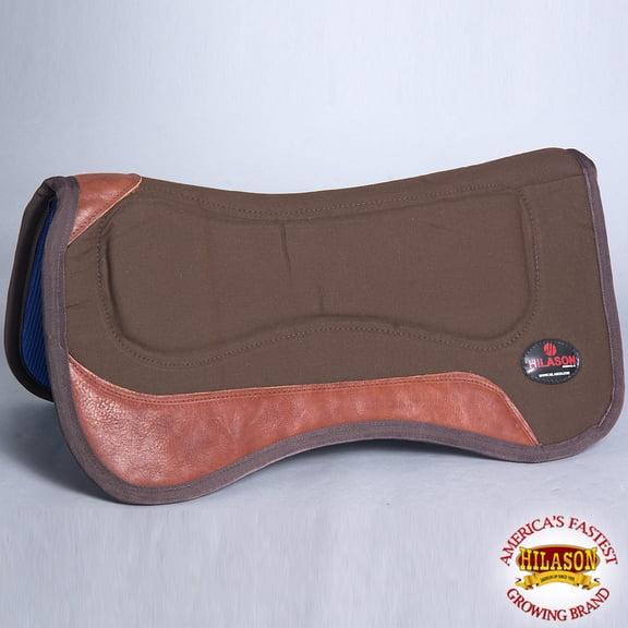 Brown Hilason Close Contact Anti Slip Wither Relief Horse Saddle Pad Made In Usa