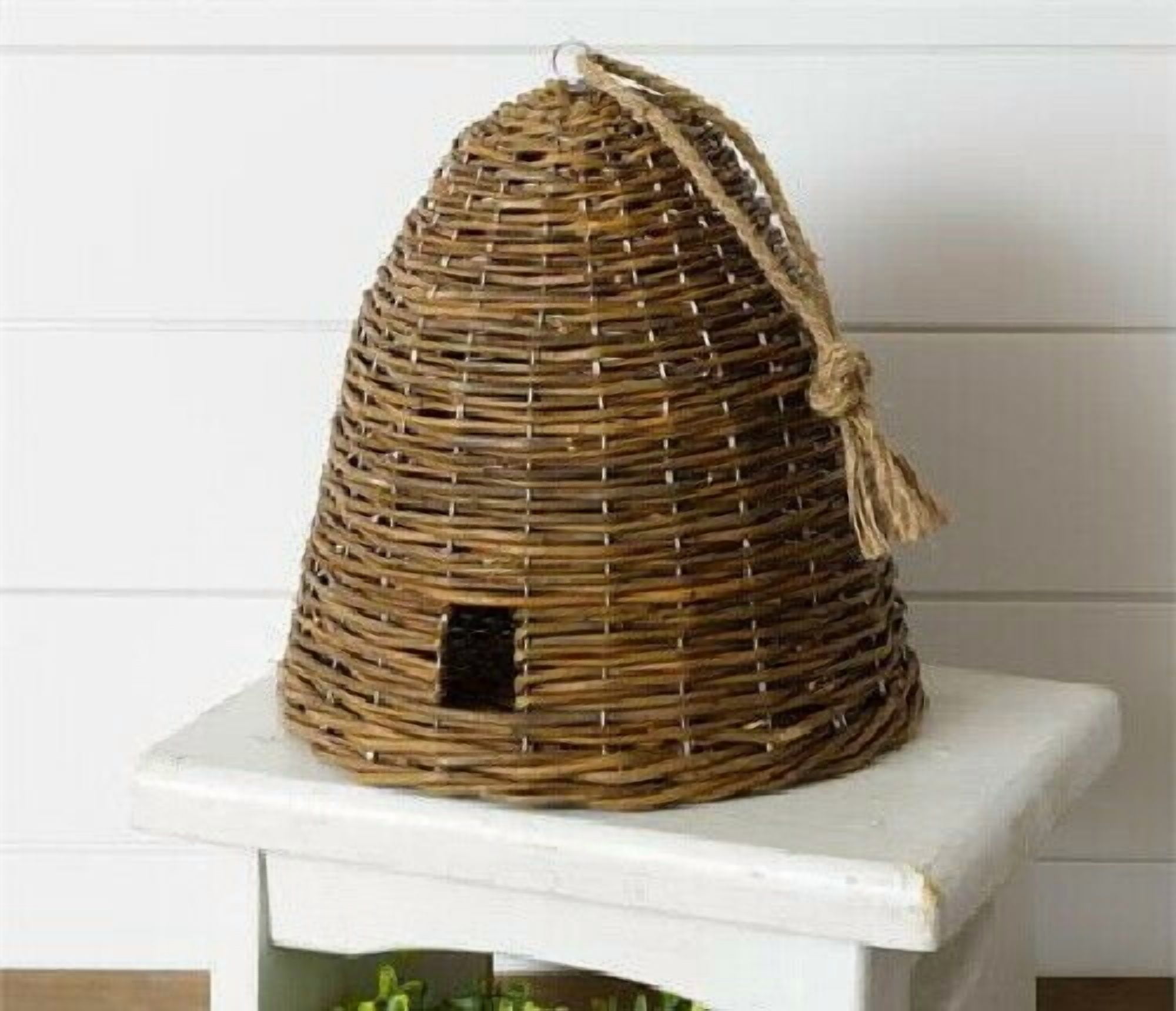 Brown Honey Bee Hive Skep Willow Wicker