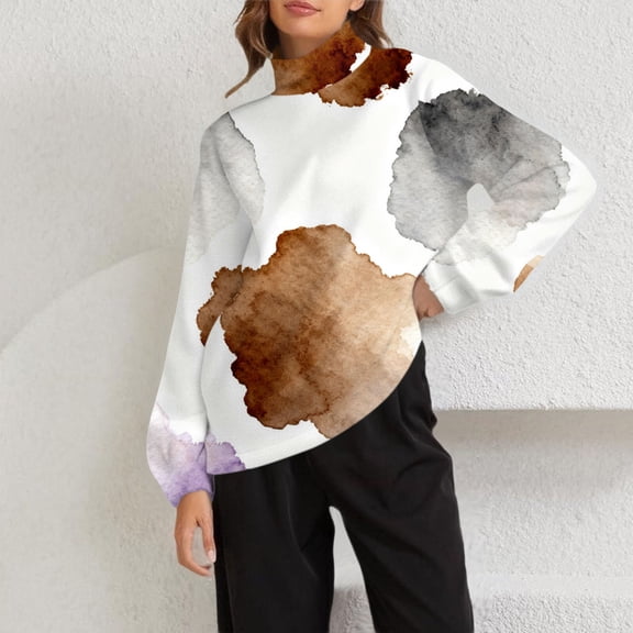 Brown Hoodies for Women A Casual Fashionable and Hoodie with A Round Middle Collar and Full Print for Womens Fashion Clothing