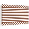 Chequerboard Border Brown Horizontal Stripes Canvas Wall Art, Minimalist Checkerboard ...