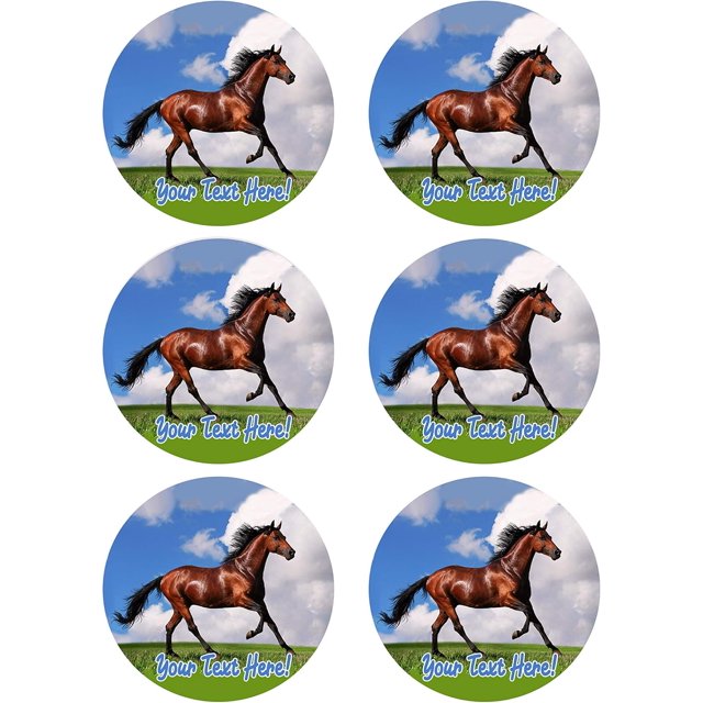 Brown Horse - Edible Cupcake Toppers - 3.25" cupcake (6 pieces/sheet ...