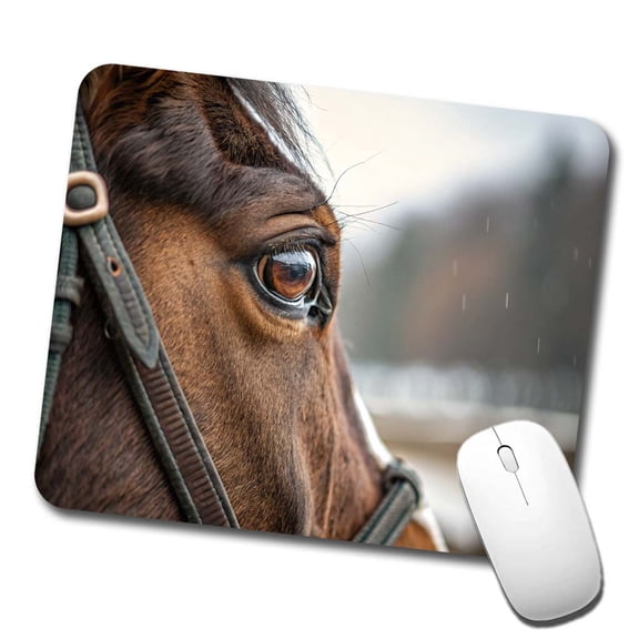 Brown Horse Eye Close Up Mouse Pad Low Profile Gaming Mat