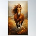 thumbnail image 1 of Brown Horse Running Poster Wall Art, Modern Wall Decor For Living Room Bedroom, 12x18 UNFRAMED, 1 of 2
