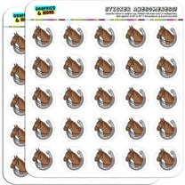 Brown Horse in Horseshoe 50 1" Planner Calendar Scrapbooking Crafting Stickers