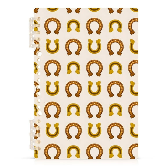 Brown Horseshoe Notebooks 1-subject Journal 60 Sheets A5 College Ruled Paper Detachable Ring 8.3"x5.7"
