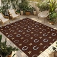 thumbnail image 1 of Brown Horseshoe Outdoor Rug for Patio/Deck/Porch, Non-Slip Large Area Rug 5 x 7 Ft, Western Country Star Vintage Indoor Outdoor Rugs Washable Area Rugs, Reversible Camping Rug Carpet Runner, 1 of 8