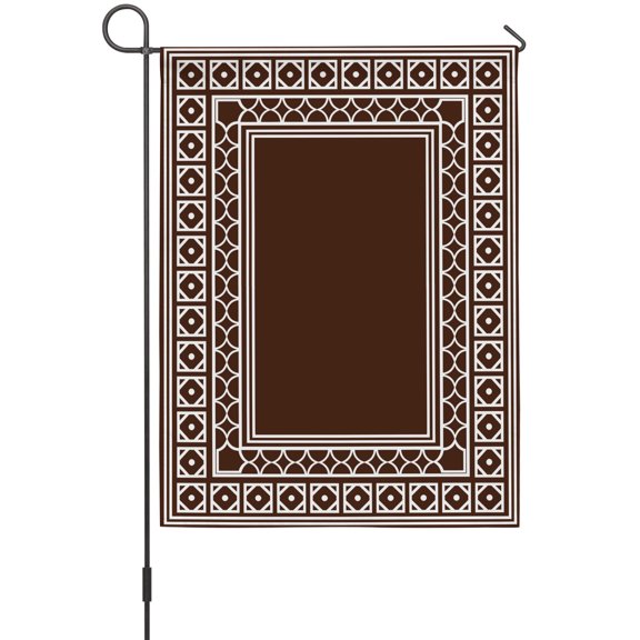 Brown House Flags For Outdoor, Boho Diamond Pattern Border Rustic Southwestern Small Double Side Yard Flags Weather Proof House Decor for Lawn Outside Holiday 28 x 40 Inches