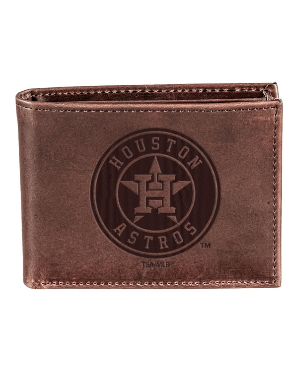 Brown Houston Astros Bi-Fold Leather Wallet