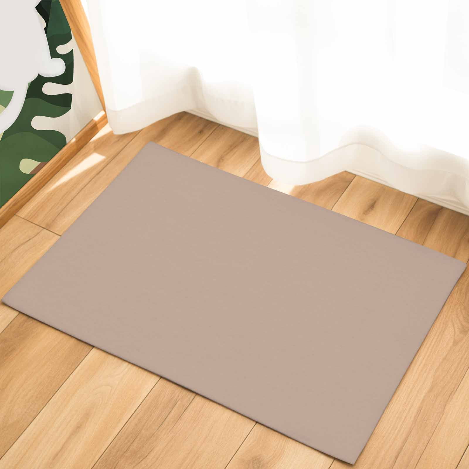 Brown Indoor Door Mat - 16"x24", Non-Slip Welcome Mat for Outdoor, Farmhouse Solid Brown Color Modern Art Front Doormat for Entry, Low-Profile Doormat Entrance Rug for Kitchen/Bathroom
