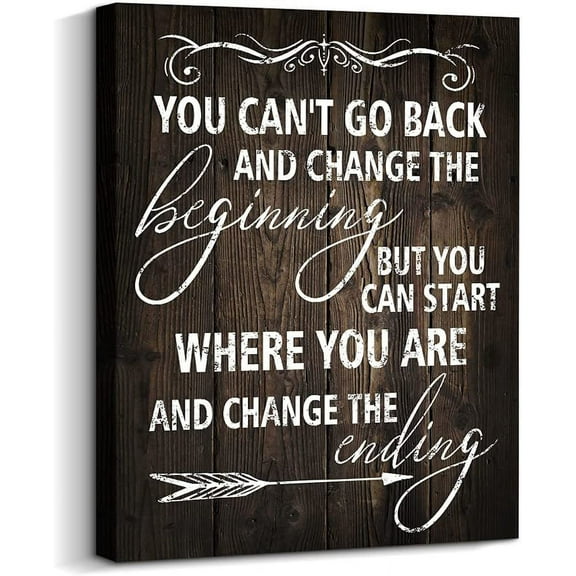 Brown Inspirational Wall Art Office Decor, Rustic Motivational Wrapped Canvas Art Prints for Bedroom | Living Room | Office | Classroom, 12x16 Inch