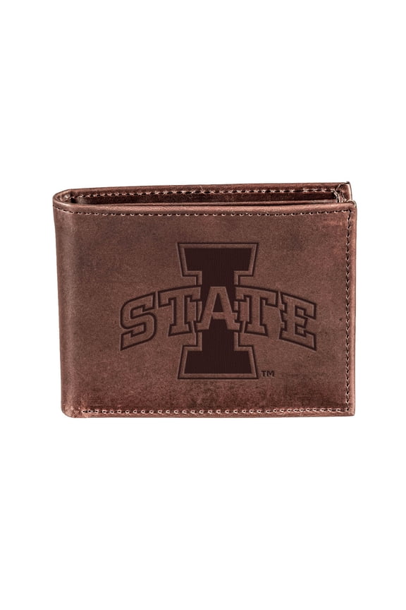 Brown Iowa State Cyclones Bi-Fold Leather Wallet