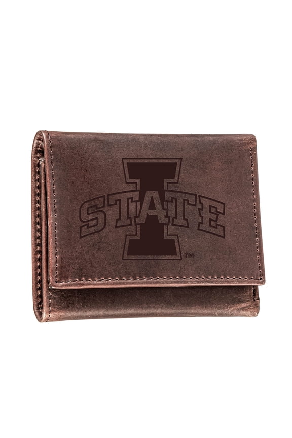 Brown Iowa State Cyclones Leather Tri-Fold Wallet