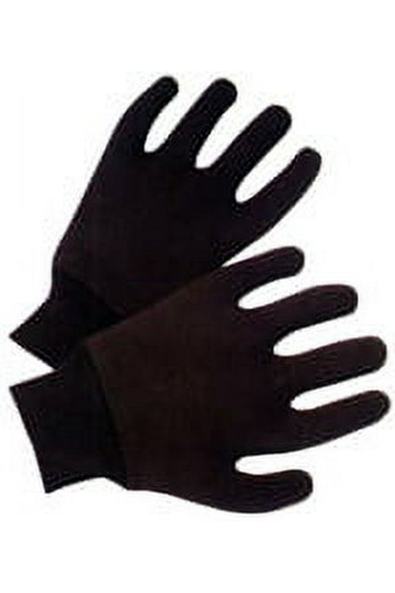 Brown Jersey Reversible Gloves (Sold by Dozen) Size Large